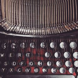 Full frame shot of old typewriter