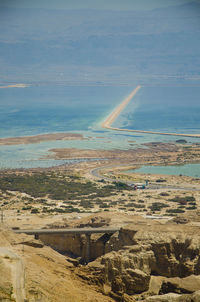 Aerial view of sea against sky