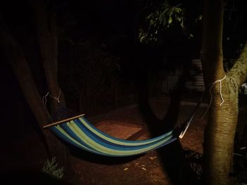 Low section of people on hammock at park