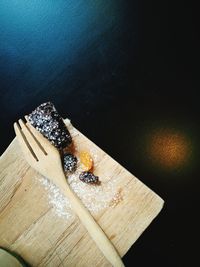 High angle view of food on table