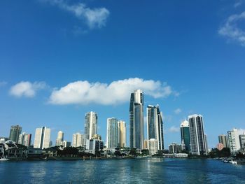 View of city against cloudy sky