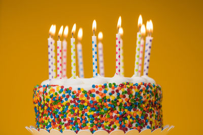 Close-up of multi colored cake