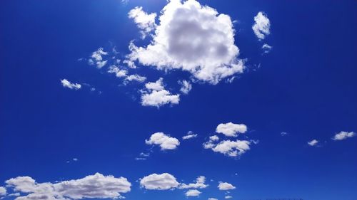 Low angle view of white clouds in sky