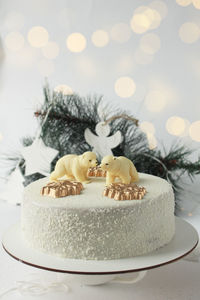 Close-up of cake on table