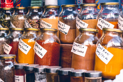 Full frame shot of bottles