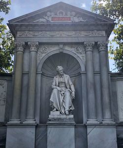 Low angle view of statue of historic building