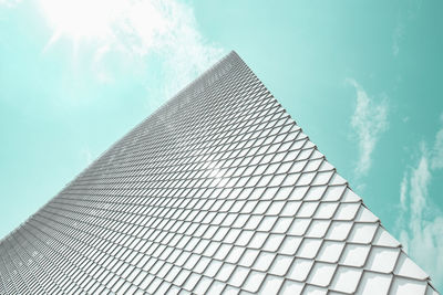 Low angle view of modern building against sky