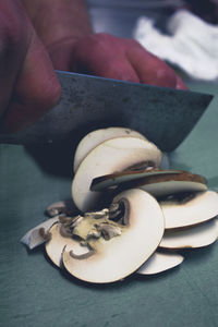 Close-up of hand holding fruit