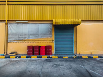 Yellow entrance of building