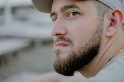 Close-up of man looking away