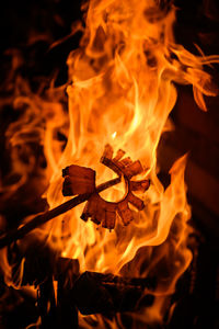 Close-up of fire outdoors
