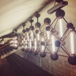 Low angle view of illuminated ceiling