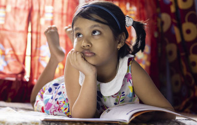 Portrait of a girl looking away