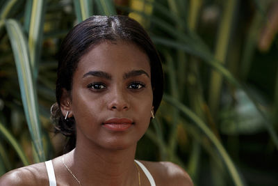 Beautiful young cuban woman in a havana park