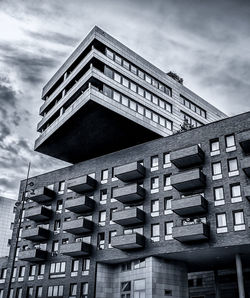 Low angle view of modern building against sky