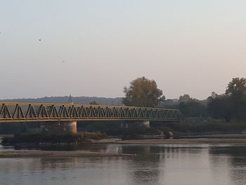 Bridge over river against clear sky