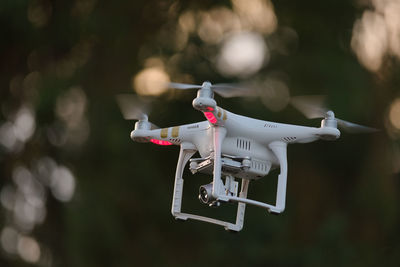 Close-up of airplane flying