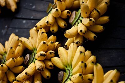 High angle view of bananas for sale at market stall