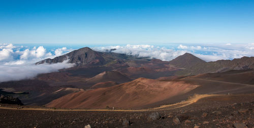 View of mountain range against sky