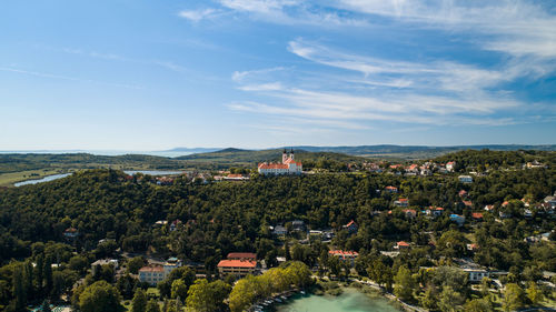 Hungary - tihany peninsula from drone view