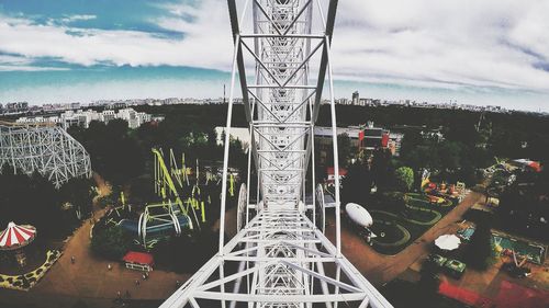 Digital composite image of cityscape against sky