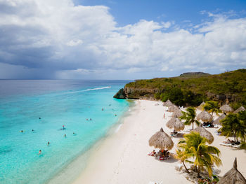 Scenic view of beach against sky