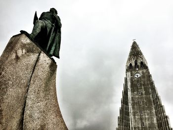 Low angle view of tower against sky