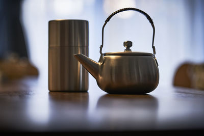 Tea kettle on table