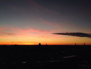 Silhouette of landscape at sunset