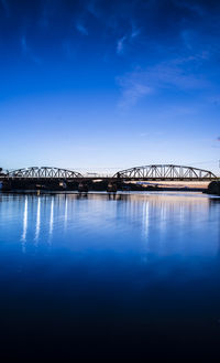 Bridge over river against blue sky