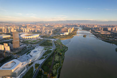 Aerial view of xi'an city, china