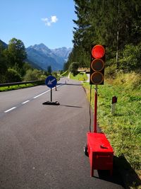 Rear view of a man on road