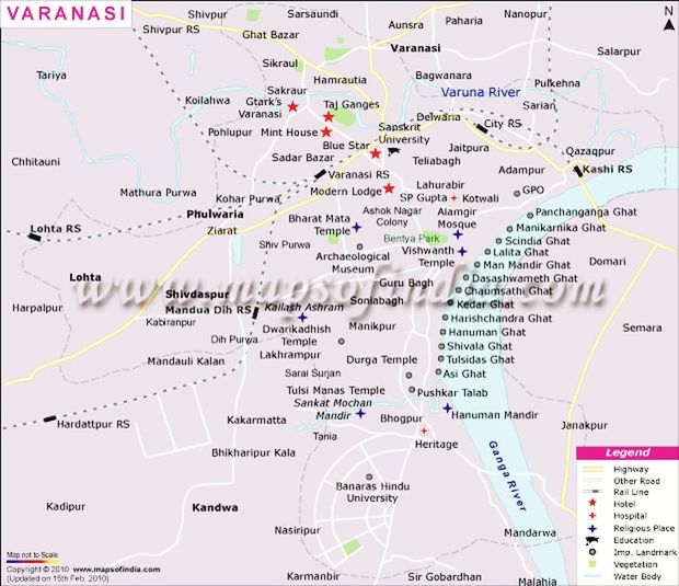 Varanasi latest map Varanasi Latest Map