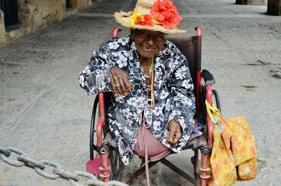 Beautiful cuban lady in a sun hat