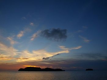 Scenic view of sea at sunset