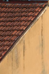 Low angle view of brick wall