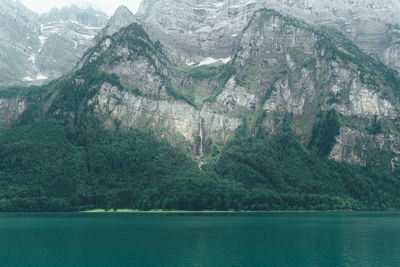 Scenic view of sea and mountains