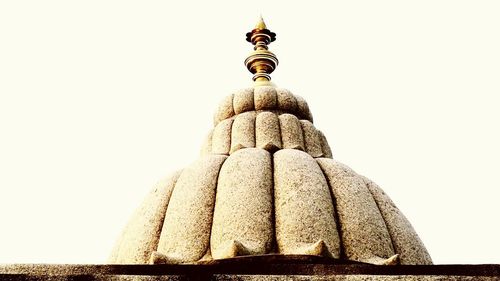 Low angle view of statue against clear sky