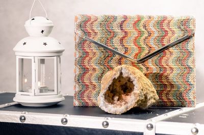 Close-up of bread in plate on table