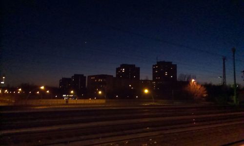 Light trails on road at night