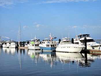 Boats in harbor