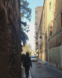 People walking on city street