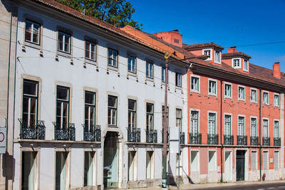 Architecture of the antique buildings at lisbon city center