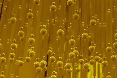 Full frame shot of yellow bubbles