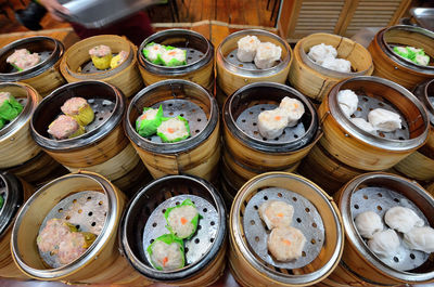 Close-up of food served on table