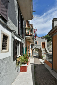 A narrow street in castelgrande, a rural village in the province of potenza in basilicata, italy.