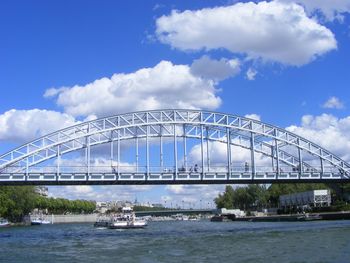 Bridge over river against sky