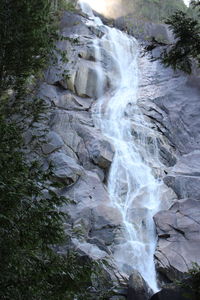 Stream flowing through rocks in forest