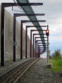 Railway tracks against sky