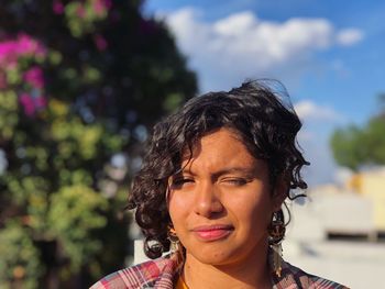 Portrait of woman looking away